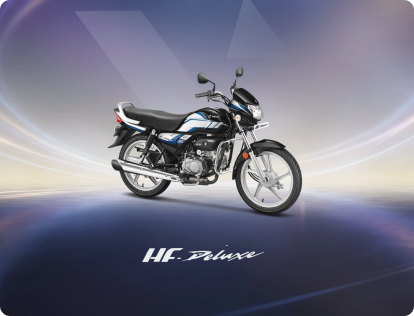 Hero HF Deluxe motorcycle showcasing available variants and features