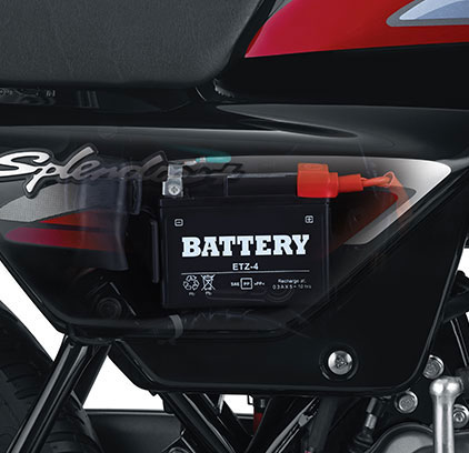 Splendor+ BS6 - Maintenance Free battery <i><b>for Longer Life</b></I>